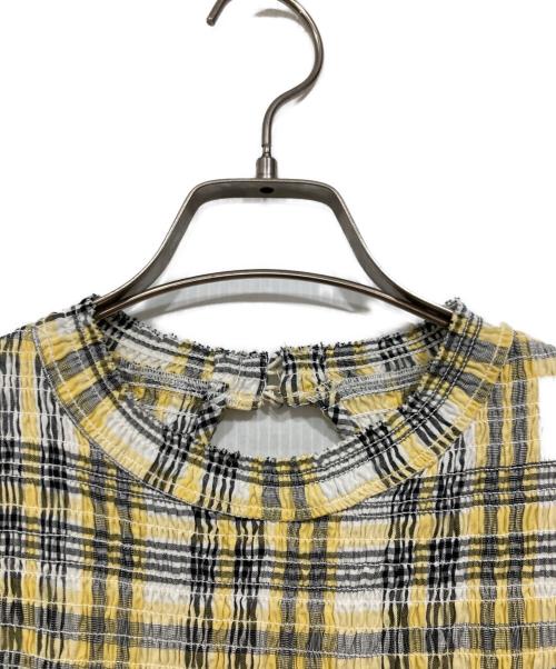 Snidel（スナイデル）Snidel (スナイデル) チェックシャーリングロングワンピース イエロー サイズ:1の古着・服飾アイテム