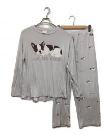 gelato pique（ジェラートピケ）の古着「SLEEPING DOGワンポイントロンT＆パンツSET」｜パープル