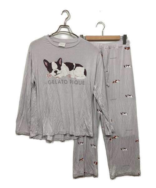 gelato pique（ジェラートピケ）gelato pique (ジェラートピケ) SLEEPING DOGワンポイントロンT＆パンツSET パープル サイズ:FREEの古着・服飾アイテム