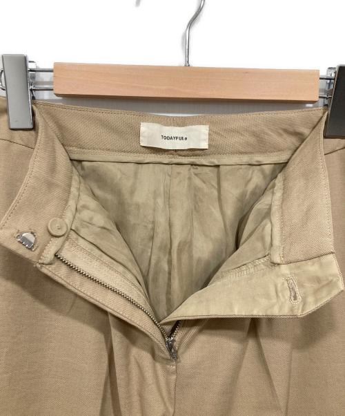 TODAYFUL（トゥデイフル）TODAYFUL (トゥデイフル) ドビーリネントラウザー ブラウン サイズ:36の古着・服飾アイテム