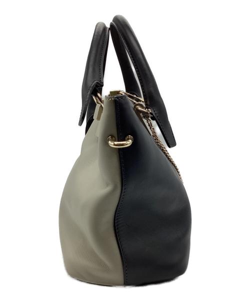 Chloe（クロエ）Chloe (クロエ) ベイリーバイカラー2WAYハンドバッグ グレー×ブラックの古着・服飾アイテム