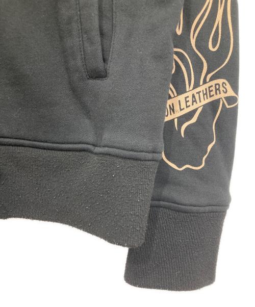 VANSON（バンソン）VANSON (バンソン) スカル刺繍ジップパーカー ブラック サイズ:XLの古着・服飾アイテム