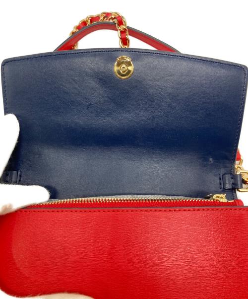 TORY BURCH（トリーバーチ）TORY BURCH (トリーバーチ) チェーンウォレットショルダーバッグ レッドの古着・服飾アイテム