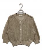 NOLLEY'Sノーリーズ）の古着「《手洗い可能》スパンコールメッシュ5分袖カーディガン」｜ベージュ