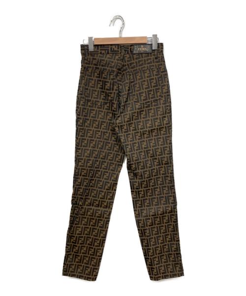 FENDI（フェンディ）FENDI (フェンディ) ズッカ柄パンツ ブラック×ブラウン サイズ:30INCHの古着・服飾アイテム