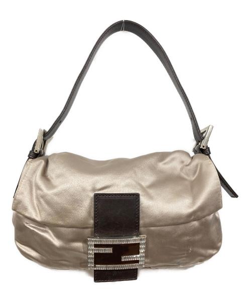FENDI（フェンディ）FENDI (フェンディ) マンマバケットサテンワンショルダーバッグ グレーの古着・服飾アイテム