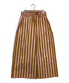Ron Herman×SZ Blockprints（ロンハーマン×エスゼットブロックプリント）の古着「ストライプパンツ / RH DRAWSTRING PANT」｜ブラウン×ピンク