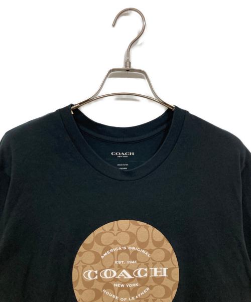 COACH（コーチ）COACH (コーチ) サークルロゴプリントTEE ブラック サイズ:Mの古着・服飾アイテム