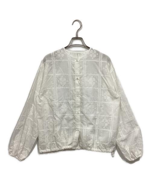 KAGURE（カグレ）KAGURE (カグレ) クロスステッチドロストブラウス ホワイト サイズ:Freeの古着・服飾アイテム