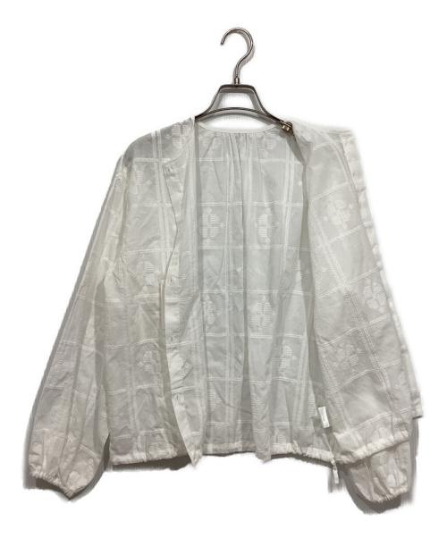 KAGURE（カグレ）KAGURE (カグレ) クロスステッチドロストブラウス ホワイト サイズ:Freeの古着・服飾アイテム