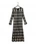 CLANE (クラネ) シャーリングロングワンピース / SHIRRING LONG ONEPIECE ベージュ×ブラック サイズ:1：14000円