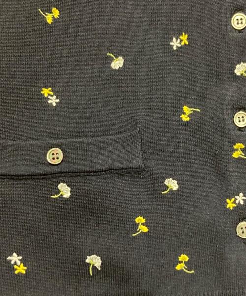 Loungedress（ラウンジドレス）Loungedress (ラウンジドレス) 花柄刺繍カーディガン / コンパクトカーデ ネイビー サイズ:Fの古着・服飾アイテム