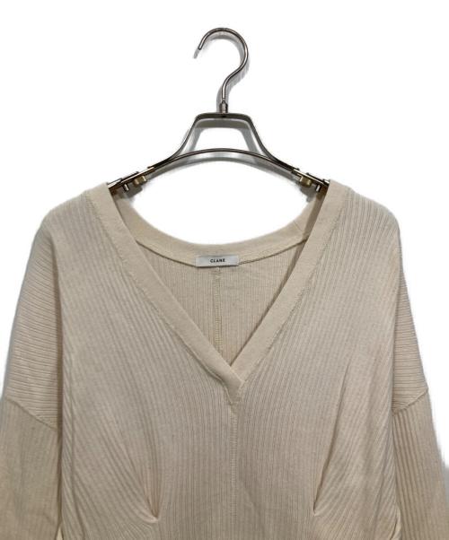 CLANE（クラネ）CLANE (クラネ) シェープラインヘビーリブトップス アイボリー サイズ:Mの古着・服飾アイテム