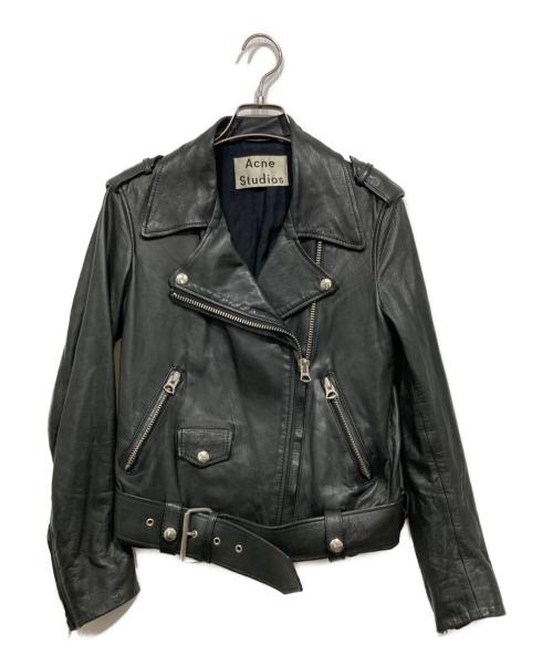 Acne studios（アクネ ストゥディオズ）Acne studios (アクネ ストゥディオズ) レザーライダースジャケット ブラック サイズ:32の古着・服飾アイテム