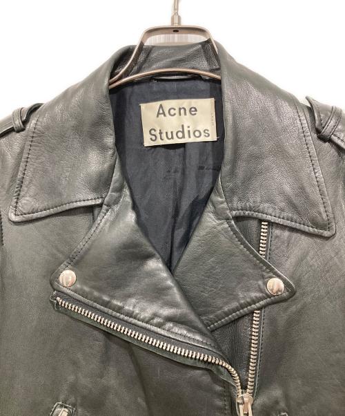 Acne studios（アクネ ストゥディオズ）Acne studios (アクネ ストゥディオズ) レザーライダースジャケット ブラック サイズ:32の古着・服飾アイテム