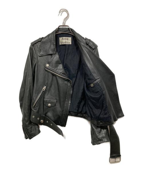 Acne studios（アクネ ストゥディオズ）Acne studios (アクネ ストゥディオズ) レザーライダースジャケット ブラック サイズ:32の古着・服飾アイテム