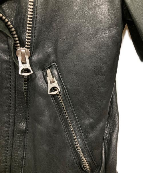 Acne studios（アクネ ストゥディオズ）Acne studios (アクネ ストゥディオズ) レザーライダースジャケット ブラック サイズ:32の古着・服飾アイテム