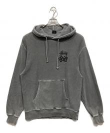 stussy（ステューシー）の古着「プルオーバーパーカー / DICE HOODIE PIGMENT DYED」｜グレー