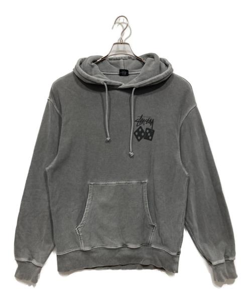 stussy（ステューシー）stussy (ステューシー) プルオーバーパーカー / DICE HOODIE PIGMENT DYED グレー サイズ:XLの古着・服飾アイテム