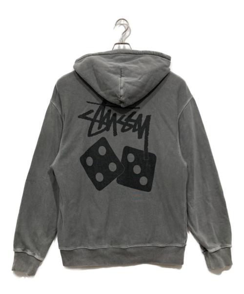 stussy（ステューシー）stussy (ステューシー) プルオーバーパーカー / DICE HOODIE PIGMENT DYED グレー サイズ:XLの古着・服飾アイテム