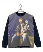 WIND AND SEAウィンダンシー）の古着「コラボプリント ロングスリーブカットソー」｜ネイビー