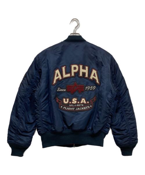 ALPHA INDUSTRIES（アルファインダストリーズ）ALPHA INDUSTRIES (アルファインダストリーズ) MA-1リバーシブルフライトジャケット ネイビー サイズ:Ｍの古着・服飾アイテム
