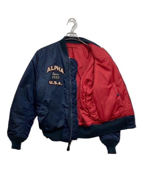 ALPHA INDUSTRIES（アルファインダストリーズ）ALPHA INDUSTRIES (アルファインダストリーズ) MA-1リバーシブルフライトジャケット ネイビー サイズ:Ｍの古着・服飾アイテム