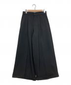 LHP×kutsunaエルエイチピー×）の古着「LANATEC LEI WIDE DOUBLE SLACKS」｜ブラック