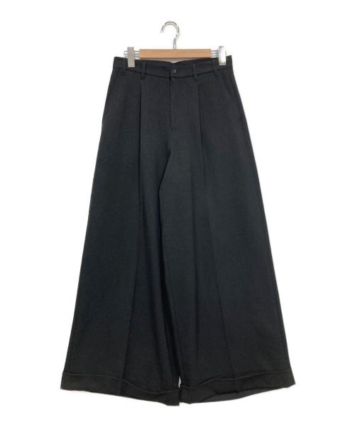 LHP（エルエイチピー）LHP (エルエイチピー) kutsuna LANATEC LEI WIDE DOUBLE SLACKS ブラック サイズ:Ｍの古着・服飾アイテム