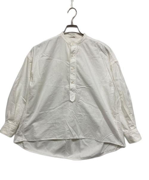 45rpm（45アールピーエム）45rpm (45アールピーエム) プルオーバーバンドカラーシャツ ホワイト サイズ:０の古着・服飾アイテム