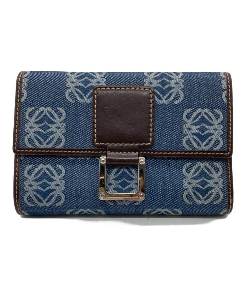 LOEWE（ロエベ）LOEWE (ロエベ) アナグラム3つ折り財布 ブルーの古着・服飾アイテム
