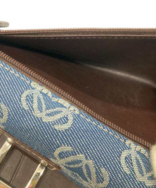 LOEWE（ロエベ）LOEWE (ロエベ) アナグラム3つ折り財布 ブルーの古着・服飾アイテム