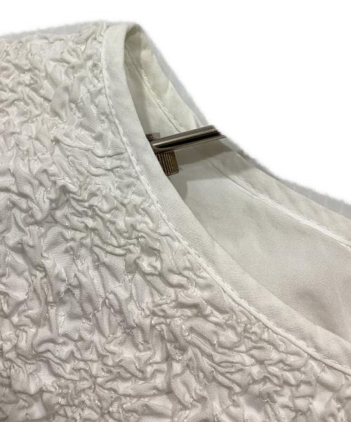 CECILIE BAHNSEN（セシリーバンセン）CECILIE BAHNSEN (セシリーバンセン) Carlotta Ruffled Cotton-Blend Poplin Top/ フリルブラウス ホワイト サイズ:UK8（S~Mサイズ相当）の古着・服飾アイテム