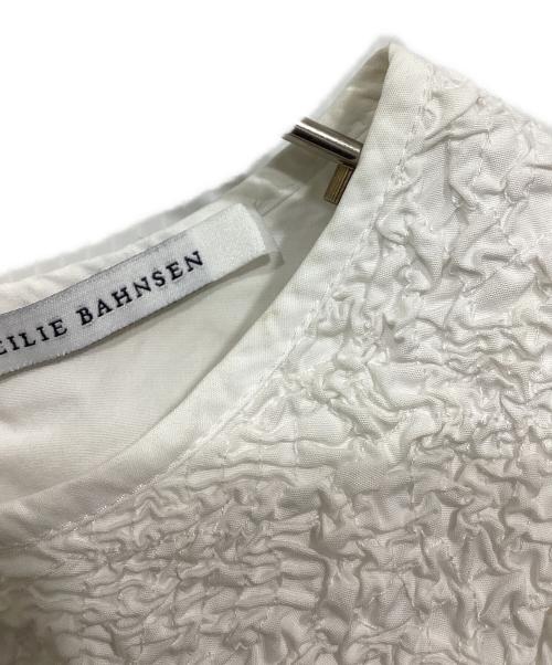CECILIE BAHNSEN（セシリーバンセン）CECILIE BAHNSEN (セシリーバンセン) Carlotta Ruffled Cotton-Blend Poplin Top/ フリルブラウス ホワイト サイズ:UK8（S~Mサイズ相当）の古着・服飾アイテム