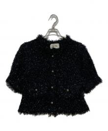 THE TOE（ザ・トゥー）の古着「SHORT SLEEVE TWEED JACKET」｜ブラック