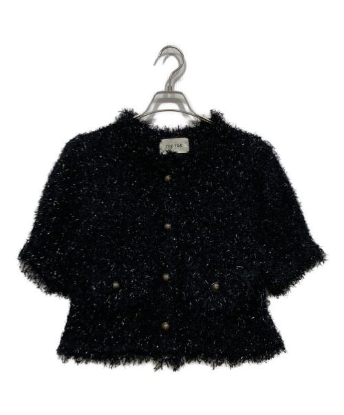 THE TOE（ザ・トゥー）THE TOE (ザ・トゥー) SHORT SLEEVE TWEED JACKET ブラック サイズ:Ｍの古着・服飾アイテム