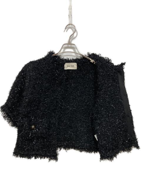 THE TOE（ザ・トゥー）THE TOE (ザ・トゥー) SHORT SLEEVE TWEED JACKET ブラック サイズ:Ｍの古着・服飾アイテム