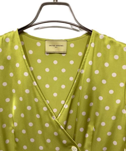 UNITED ARROWS（ユナイテッドアローズ）UNITED ARROWS (ユナイテッドアローズ) プリントドットワンピース イエロー サイズ:38の古着・服飾アイテム