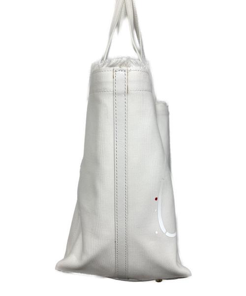 Christian Louboutin（クリスチャン・ルブタン）Christian Louboutin (クリスチャン・ルブタン) フランジバス Frangibus キャンバスレザートートバッグ ホワイトの古着・服飾アイテム