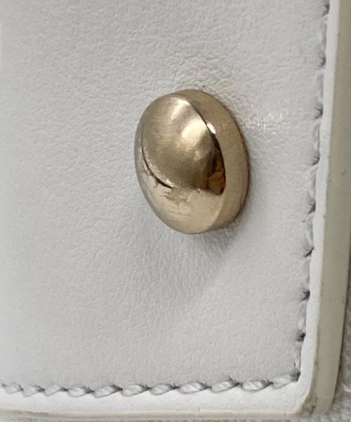 Christian Louboutin（クリスチャン・ルブタン）Christian Louboutin (クリスチャン・ルブタン) フランジバス Frangibus キャンバスレザートートバッグ ホワイトの古着・服飾アイテム