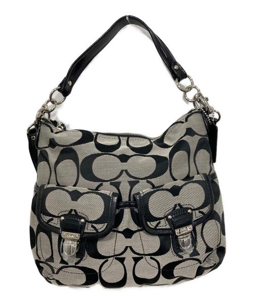 COACH（コーチ）COACH (コーチ) 2WAYショルダーバッグ グレー×ブラックの古着・服飾アイテム
