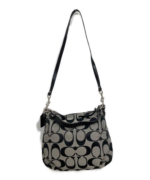 COACH（コーチ）COACH (コーチ) 2WAYショルダーバッグ グレー×ブラックの古着・服飾アイテム