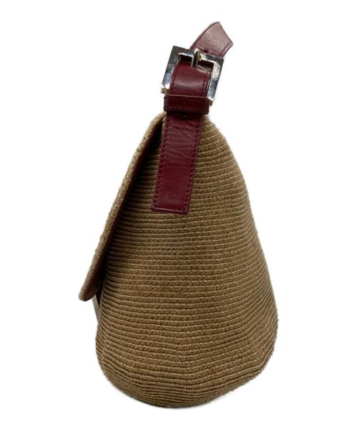 FENDI（フェンディ）FENDI (フェンディ) マンマバケットワンショルダーバッグ ベージュ×レッドの古着・服飾アイテム