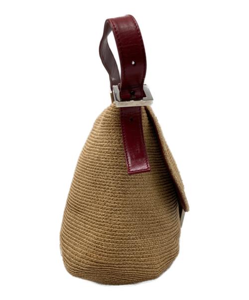 FENDI（フェンディ）FENDI (フェンディ) マンマバケットワンショルダーバッグ ベージュ×レッドの古着・服飾アイテム