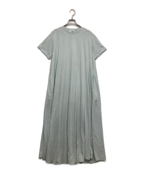 ebure（エブール）EBURE (エブール) 天竺フレアワンピース ブルー サイズ:36の古着・服飾アイテム