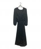 L'AUBEローブ）の古着「Flare pleats Dress」｜ブラック