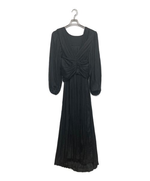 L'AUBE（ローブ）L'AUBE (ローブ) Flare pleats Dress ブラック サイズ:Ｍの古着・服飾アイテム
