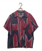 Needlesニードルズ）の古着「半袖シャツ / One-UpShirt」｜レッド×ネイビー