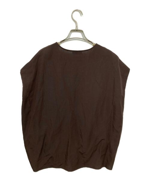 journal standard L'essage（ジャーナルスタンダード レサージュ）journal standard L'essage (ジャーナルスタンダード レサージュ) VIS/LINEN ドルマンブラウス ブラウン サイズ:表記なしの古着・服飾アイテム