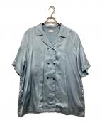 MANOFマノフ）の古着「サテンオーバーシャツ / SATIN OVER SHIRTS」｜ブルー